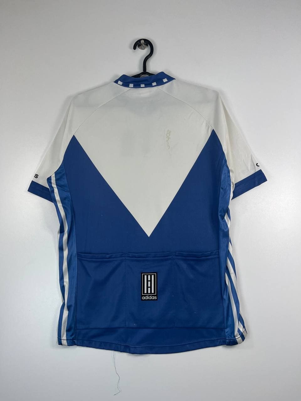 Adidas Adidas Retro Vintage Cycling Jersey Blue White 90 Size L Size US L / EU 52-54 / 3 - 5 Thumbnail