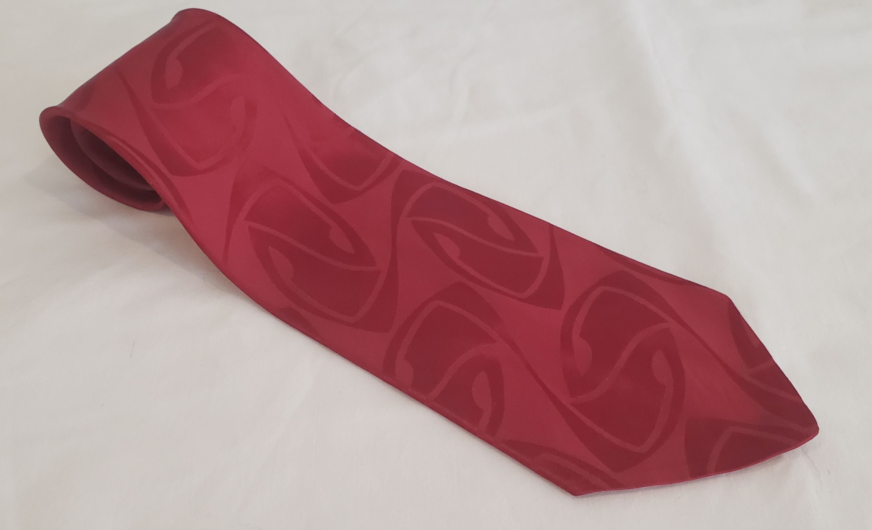 Vintage red abstract jacquard neck tie 1950s Size ONE SIZE - 1 Thumbnail