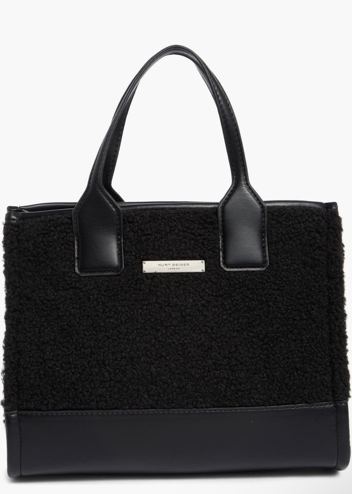 Kurt Geiger Kurt Geiger London Faux Shearling Surrey Tote Bag Black Size ONE SIZE - 1 Thumbnail