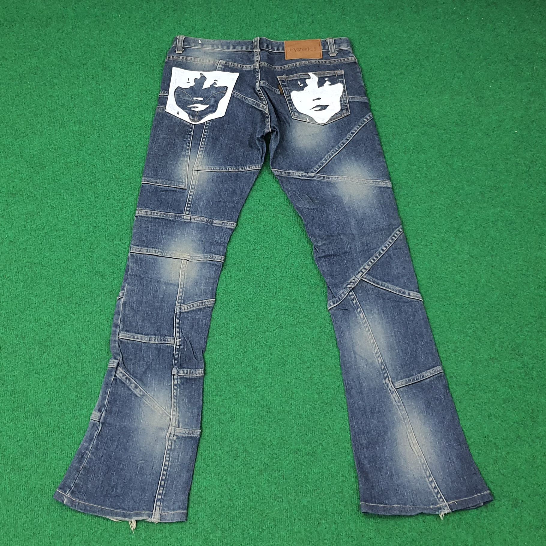 Hysteric Glamour Vintage Hysterics Patchwork Flare Custom Logo Jeans C265N4 Size 31" - 1 Thumbnail