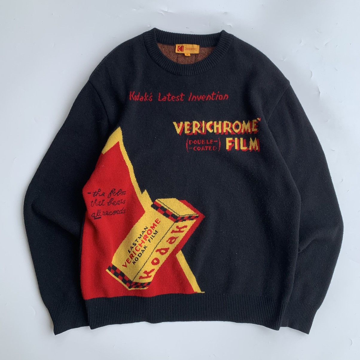 Japanese Brand × Kodak Knitwear vintage jumpers pattern grandpa sweater by Kodak Size US XL / EU 56 / 4 - 1 Thumbnail
