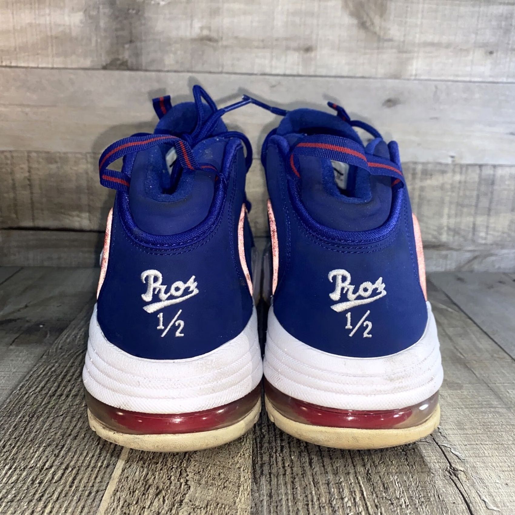 Nike VINTAGE Nike Air Max Penny Sneaker Mens 11 Deep Royal Blue Gym Red 685153-400 USA Olympics Penny Hardaway Reflective Solid Leather Lining Suede Size US 11 / EU 44 - 5 Thumbnail