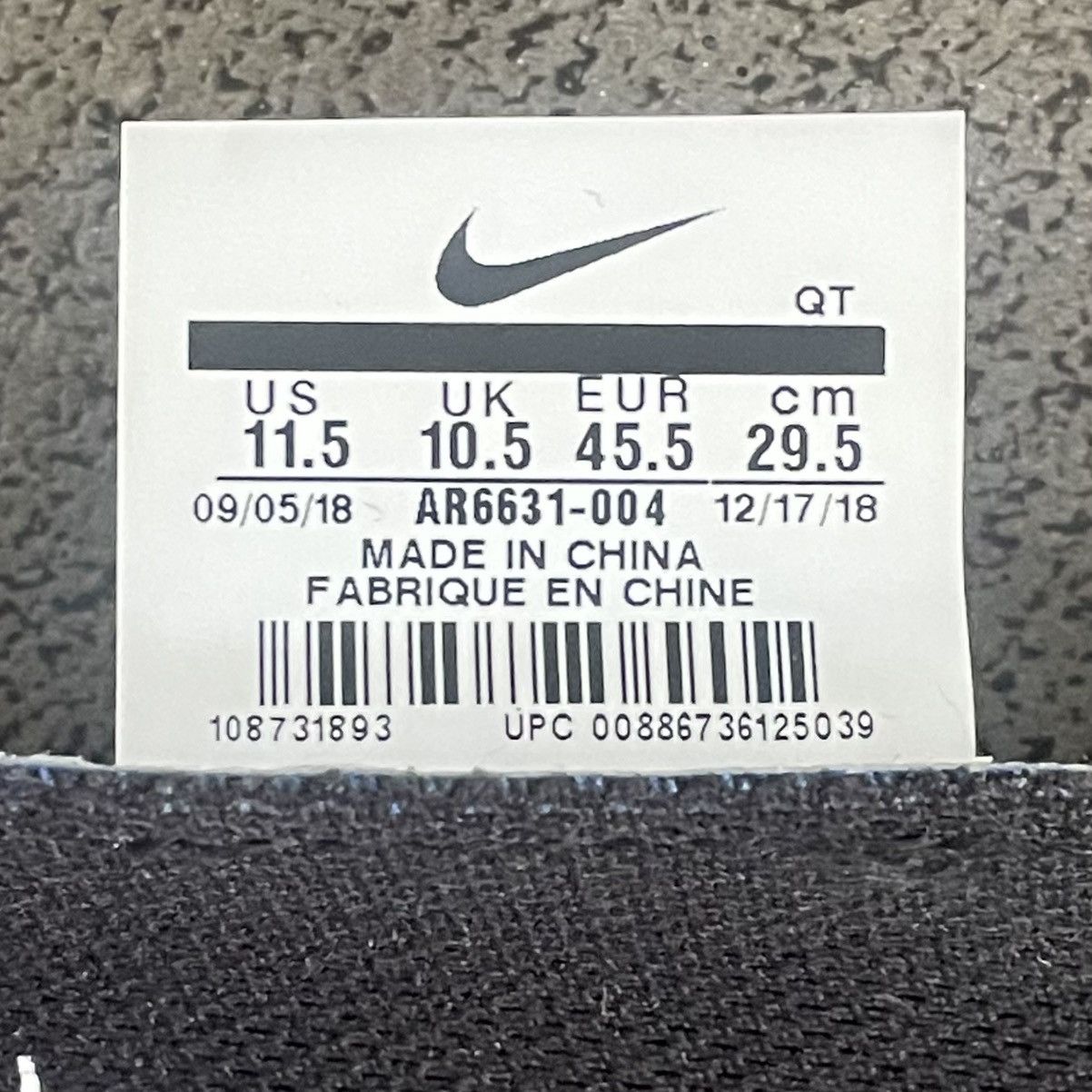 Nike Nike Air Vapormax 2019 AR6631-004 Ghost Triple Black Size US 11.5 / EU 44-45 - 8 Thumbnail