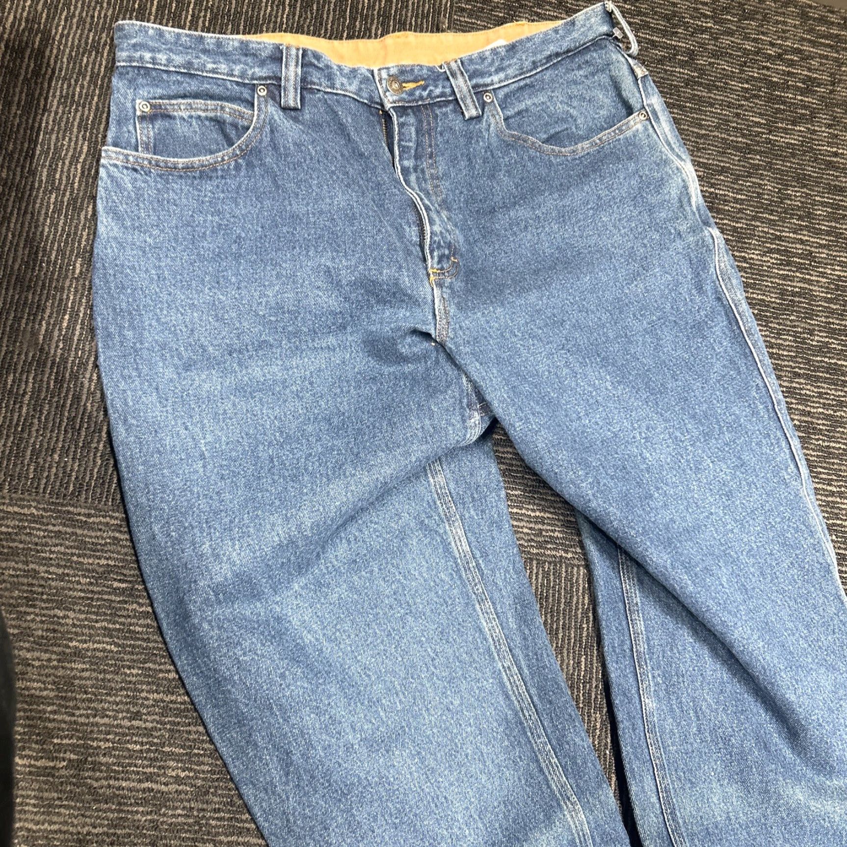CO Duluth Trading Co Jeans Men 36 Blue Dark Wash Straight Work 36x30 Denim Cotton Relaxed Regular XS? Size US 36 / EU 52 - 3 Thumbnail