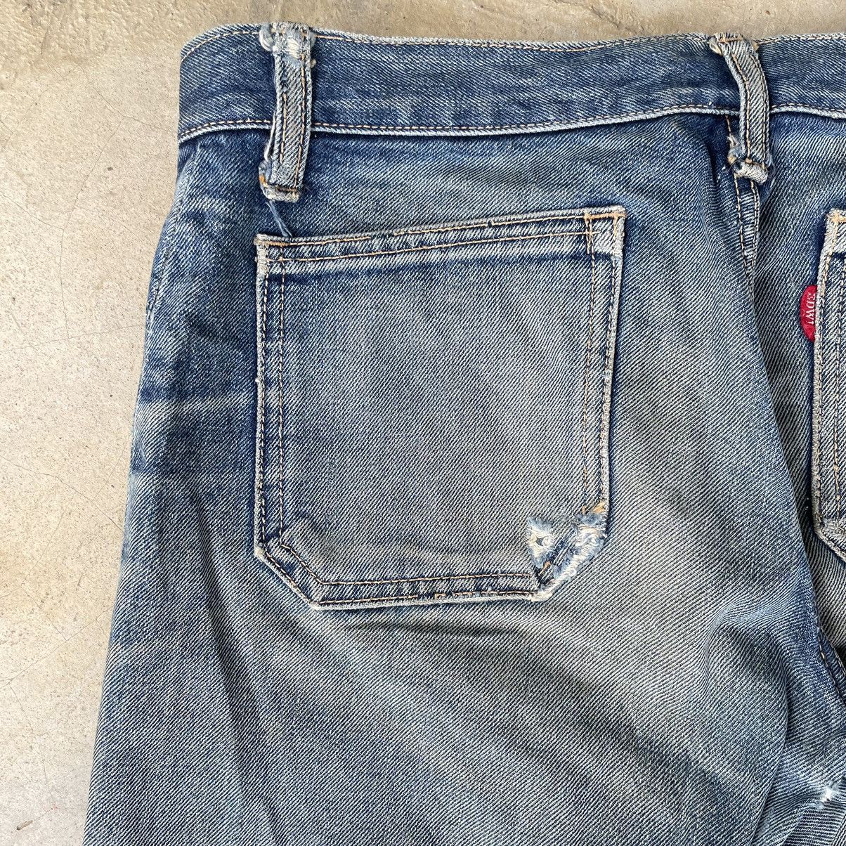 If Six Was Nine Rare Vintage 80s Edwin Distressed Flare Faded Mud Wash Denim Size US 31 - 20 Thumbnail