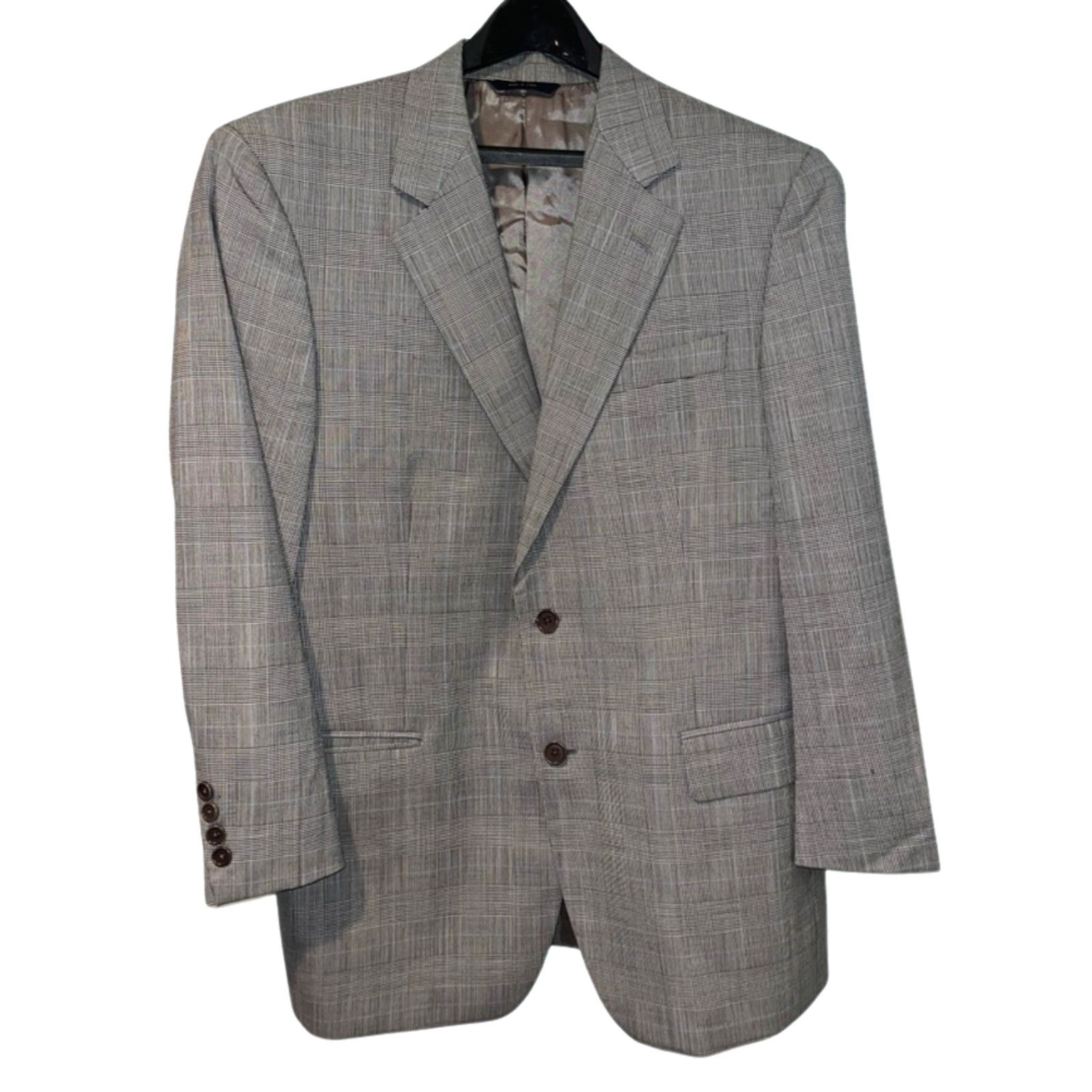 Brooks Brothers Brooks Brothers Gray Blue Plaid Wool Blazer Sport Coat 40R Size 40R - 2 Thumbnail