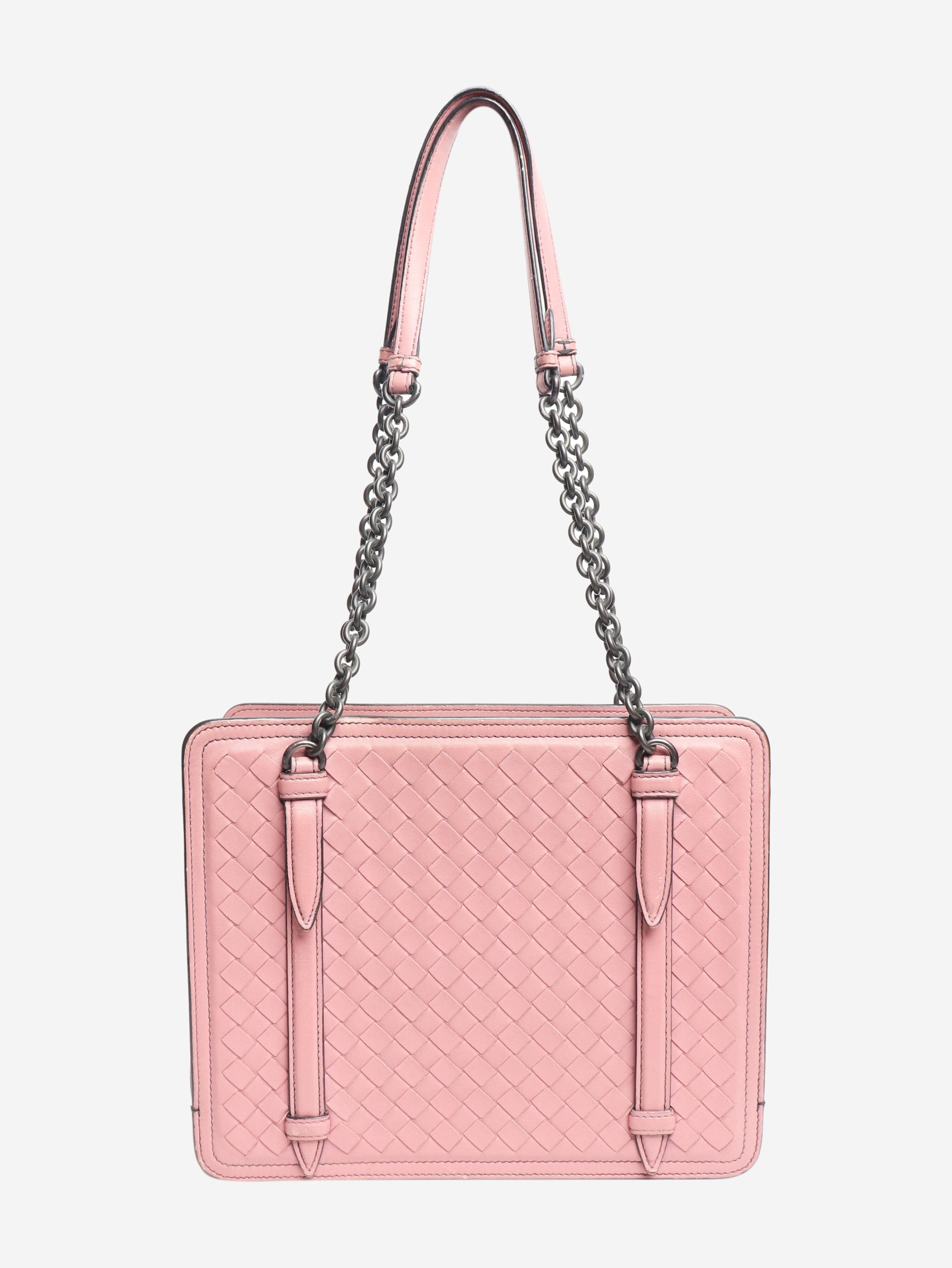 Bottega Veneta Pink Intrecciato chain shoulder bag Size ONE SIZE - 1 Thumbnail
