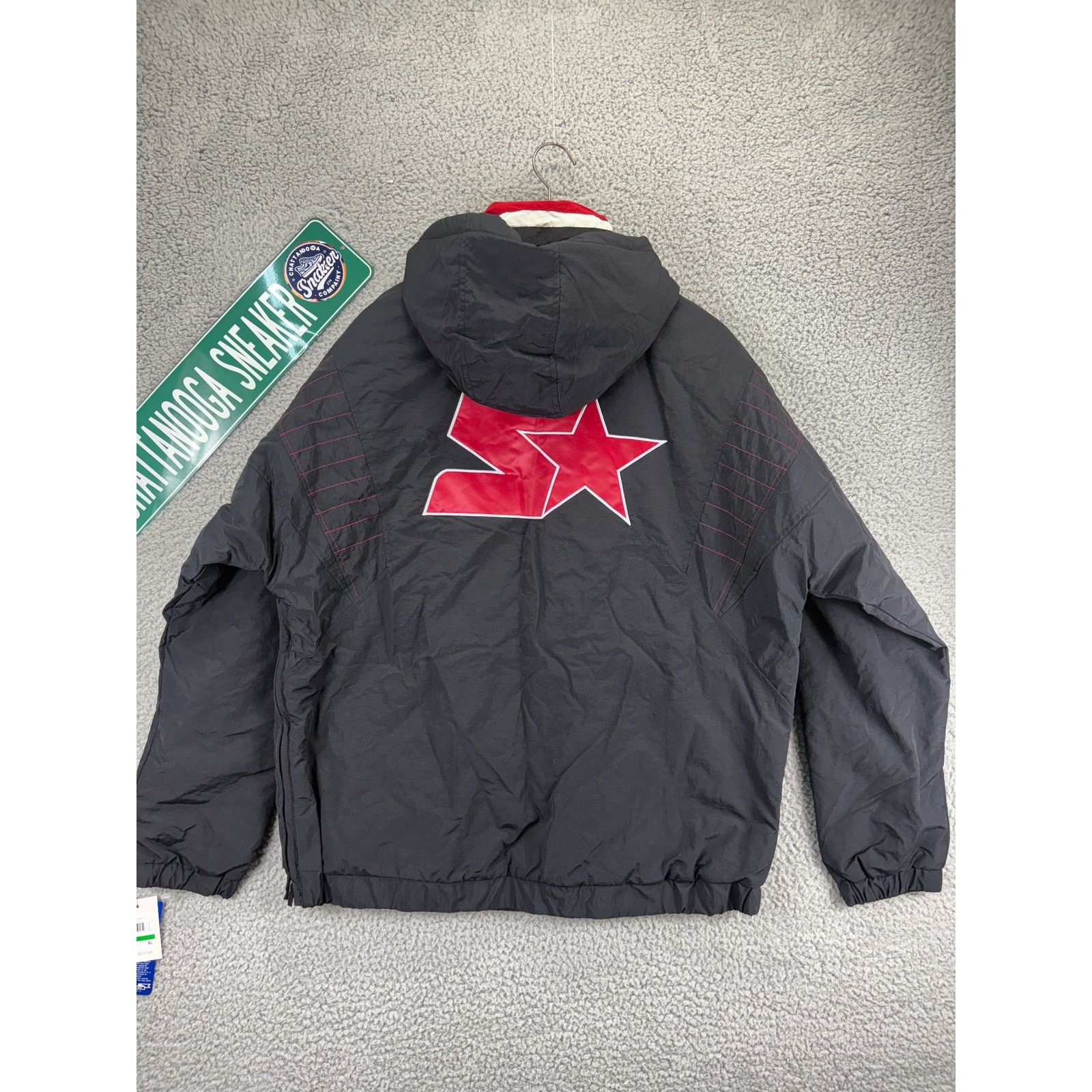 NFL Starter Anorak Pullover Hooded Jacket Mens Large Black Coat Size US L / EU 52-54 / 3 - 6 Thumbnail
