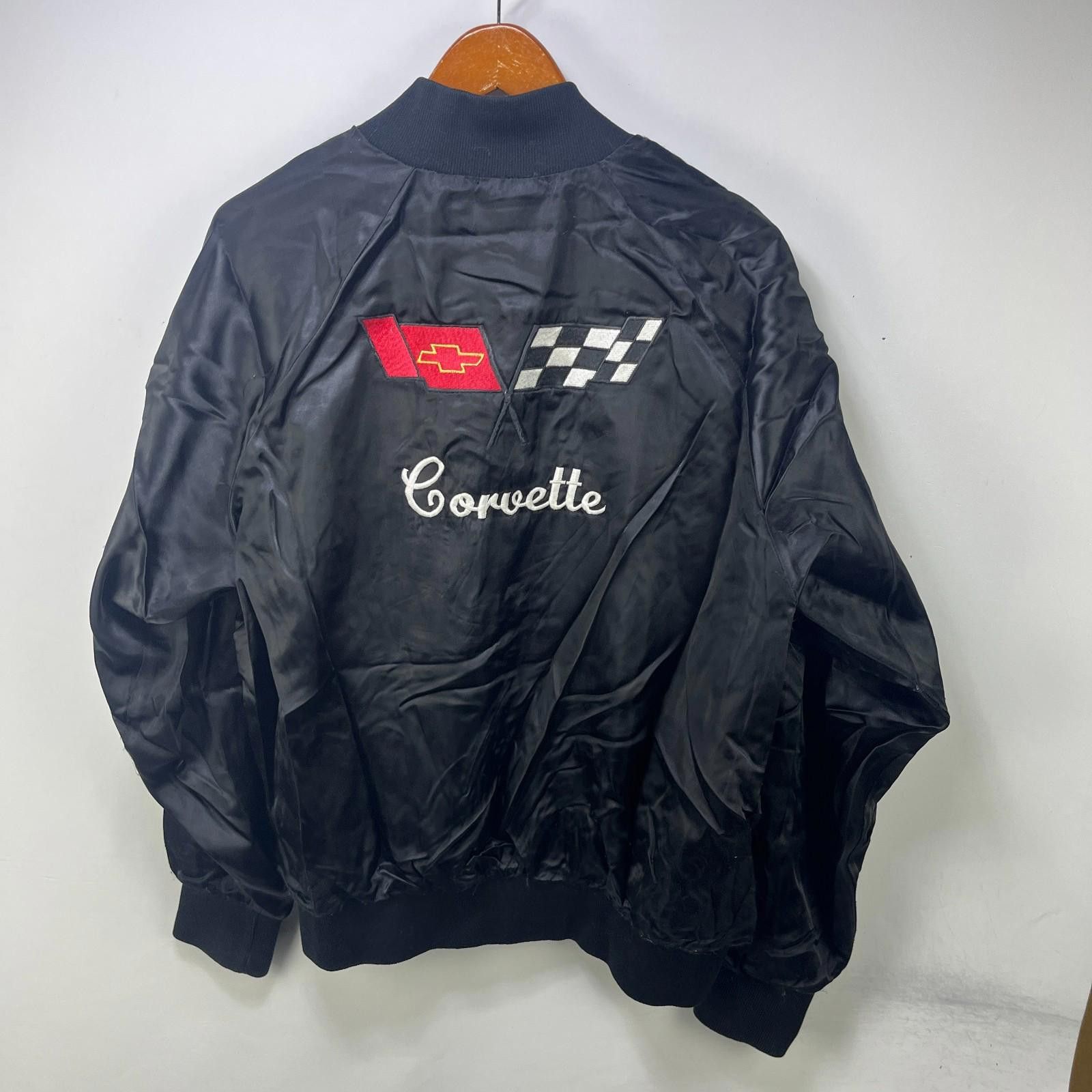 Colette Vintage 80s Corvette Racing Satin Bomber Jacket Large Size US L / EU 52-54 / 3 - 1 Thumbnail