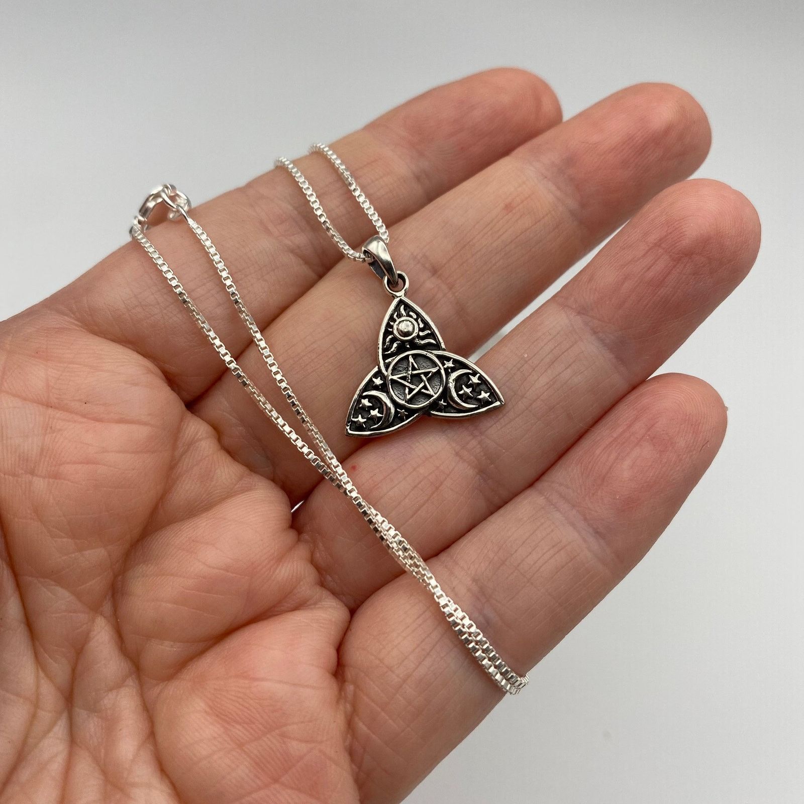 The Unbranded Brand 925 Celtic Pentagram, Sun, Moon, And Stars Necklace Size ONE SIZE - 3 Thumbnail