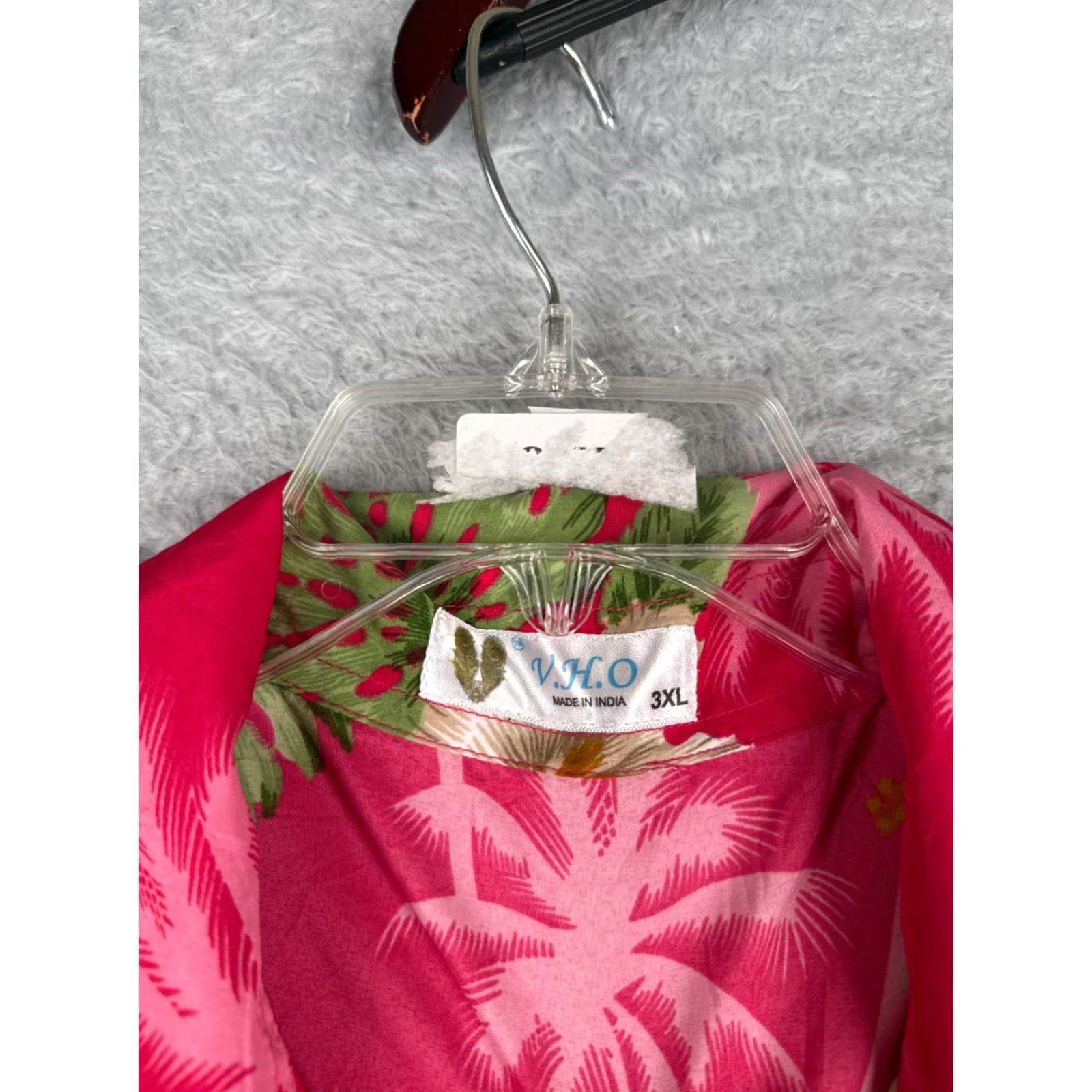 Vintage VHO Shirt Mens 3XL XXXL Pink Green Floral Hawaiian Hibiscus Palm Tree Terivoile Shirt Size US XXL / EU 58 / 5 - 7 Thumbnail