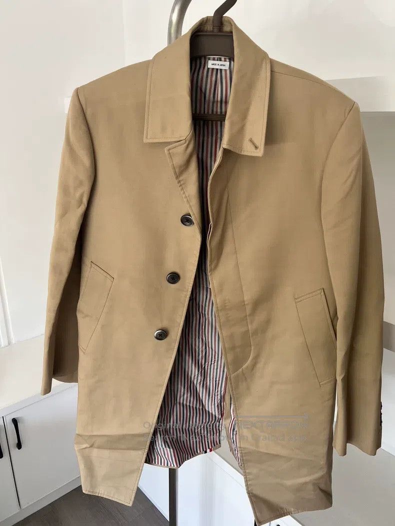 Thom Browne Thom Browne Khaki striped windbreaker jacket Size US M / EU 48-50 / 2 - 1 Thumbnail