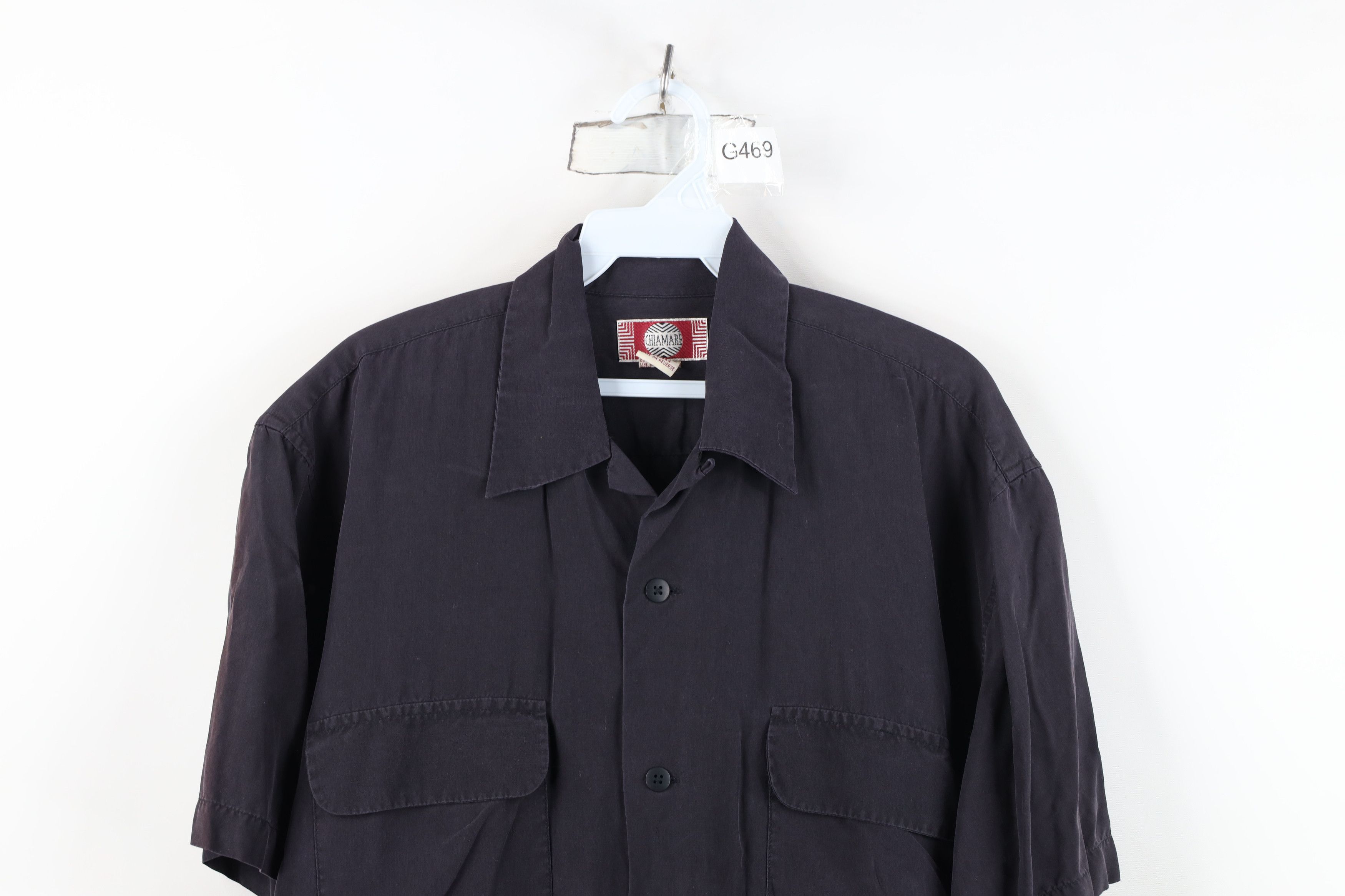 Vintage Vintage 90s Streetwear Collar Board Button Shirt Black Size US S / EU 44-46 / 1 - 2 Thumbnail