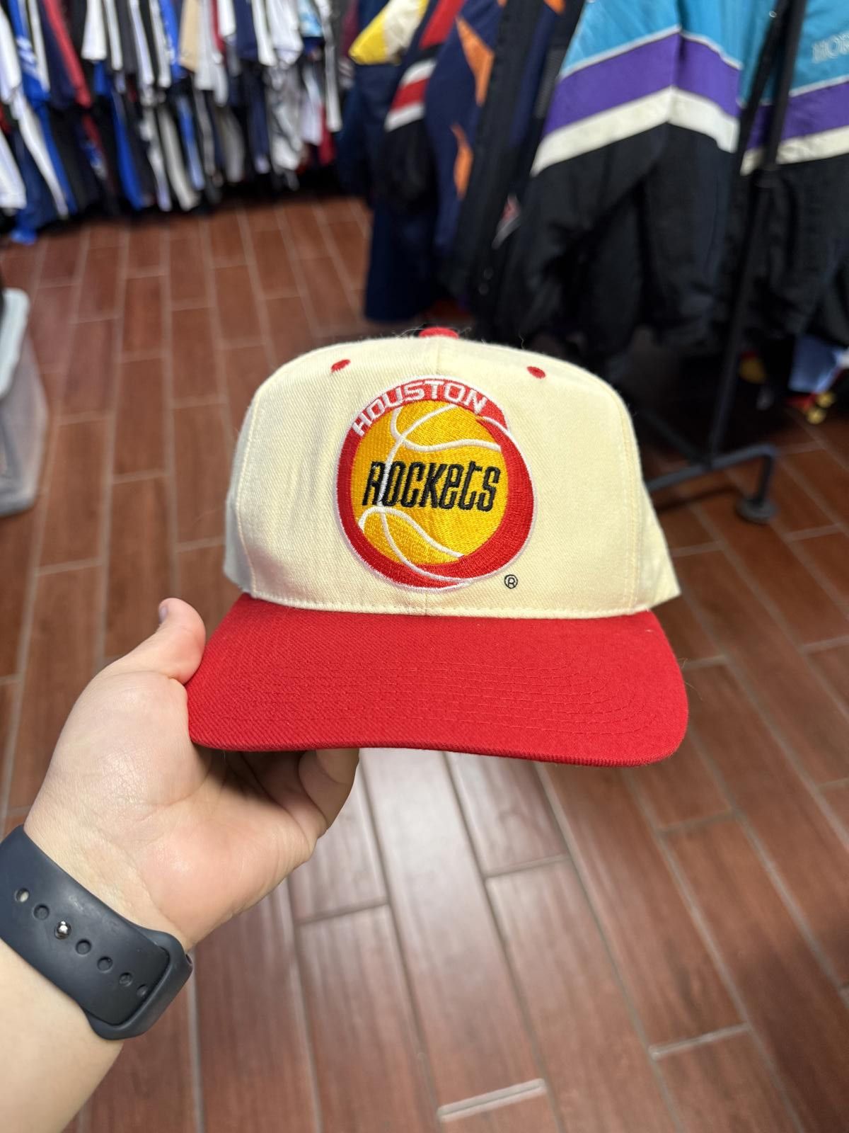Designer 90's Vintage Houston Rockets Snapback Hat Size ONE SIZE - 1 Thumbnail