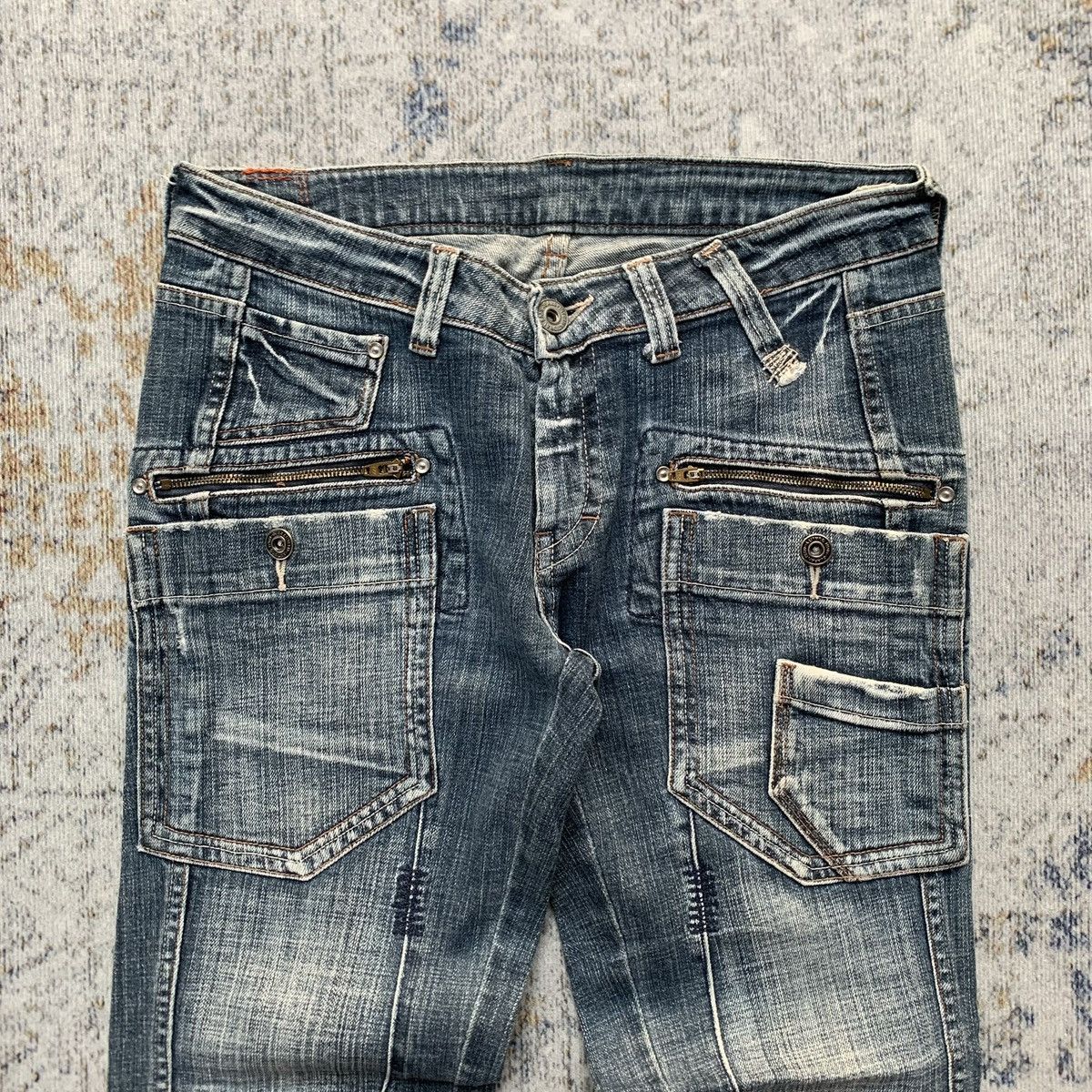 Japanese Brand 2000s Japanese Brand Camel Road Multi Zipper Flared Jeans Size US 30 / EU 46 - 2 Thumbnail