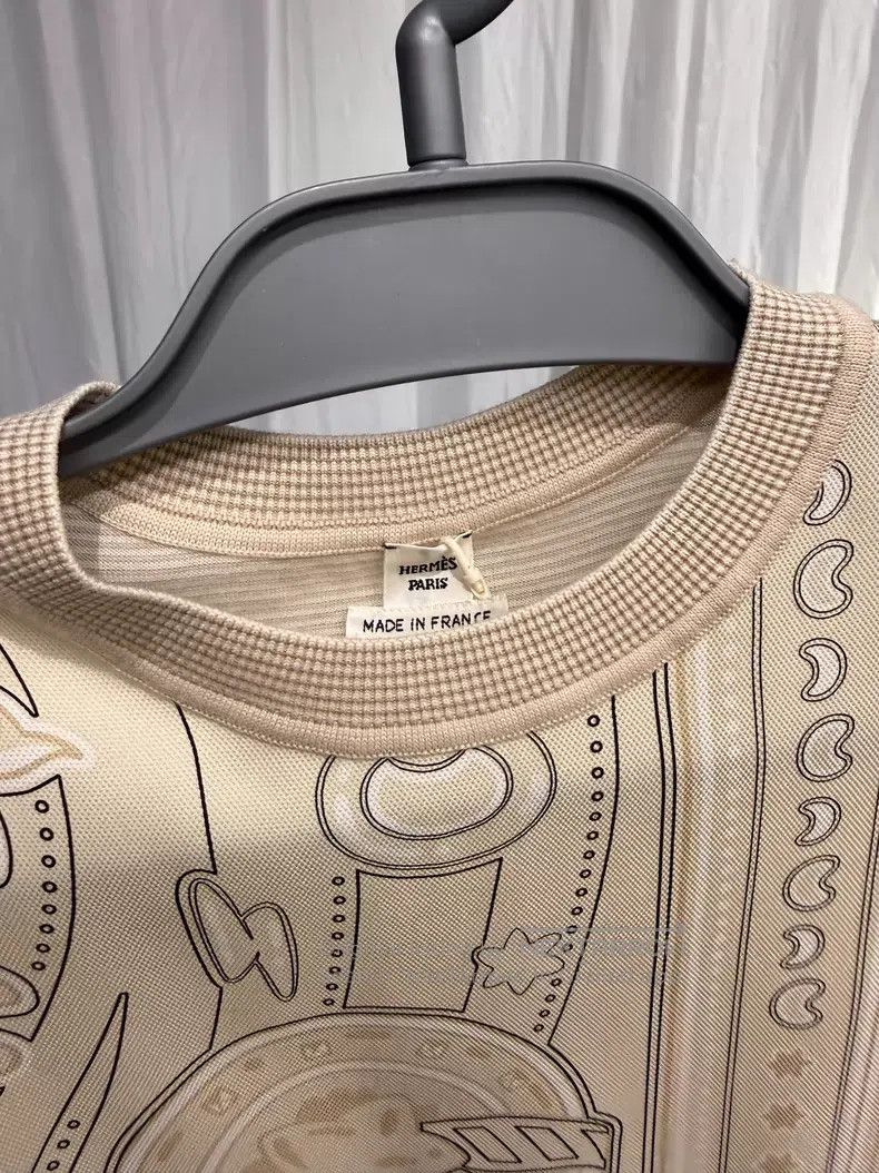 Hermes Hermes 25FW patterned printed silk short-sleeve - mulberry Size XXS / US 00 / IT 34 - 2 Thumbnail