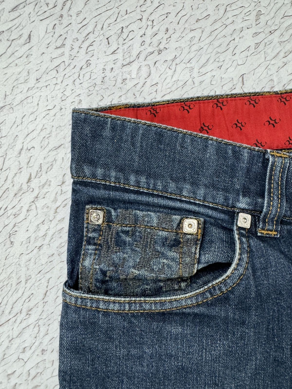 Billionaire Couture Billionaire Couture embroidered multilogo indigo jeans Size US 34 / EU 50 - 15 Thumbnail