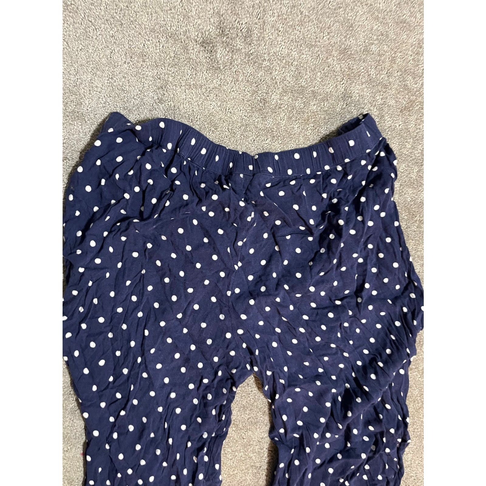 American Eagle Outfitters VINTAGE American Eagle Cropped Pants Blue w/White Dots; Large L; Women, Cropped, Pants, Blue, 90s, Womens Size 36" / US 14 / IT 50 - 4 Thumbnail