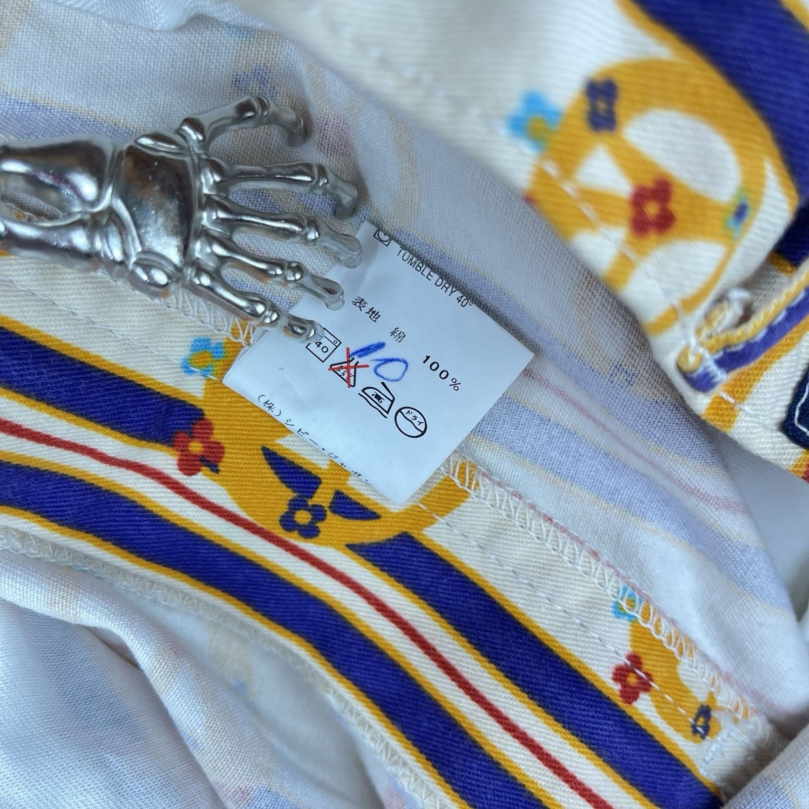 Other Rare Vtg 90s Chipie French Designer Flare Pants Peace Sign Size US 30 / EU 46 - 14 Thumbnail