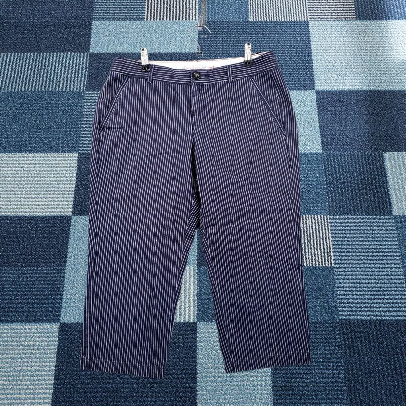 Dockers DOCKERS Pants Capri Blue White Striped Low Rise Straight Leg Zip Cotton Womens 4 Size 27" / US 4 / IT 40 - 1 Thumbnail