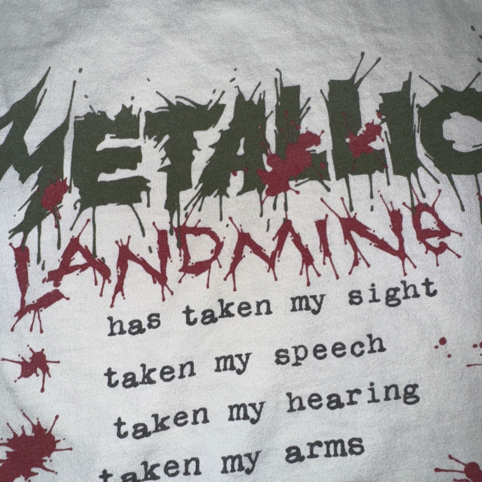 Band Tees × Metallica Metallica Landmine Tour Pushead T-Shirt White 2XL 24x27 Size US XXL / EU 58 / 5 - 6 Thumbnail