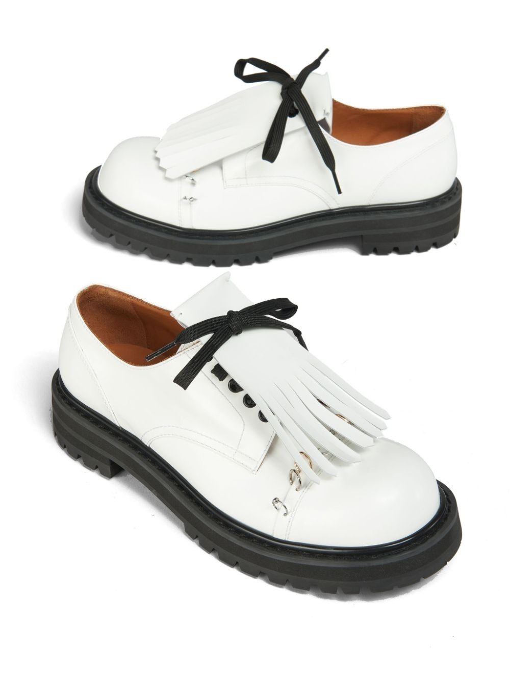 o1w1db10125 Dada Leather Lace-Up Shoes in White