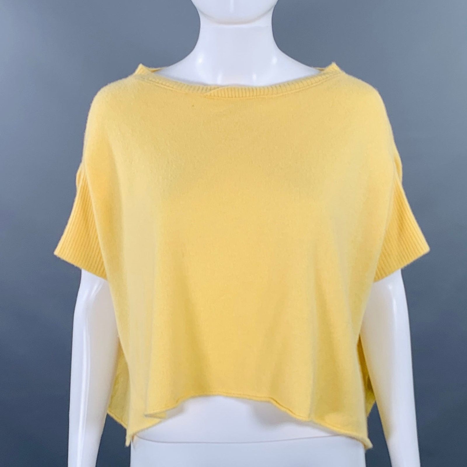 Other KRISTENSEN DU NORD 2 Yellow Cashmere Knit Cropped Casual Top Size XS / US 0-2 / IT 36-38 - 1 Thumbnail