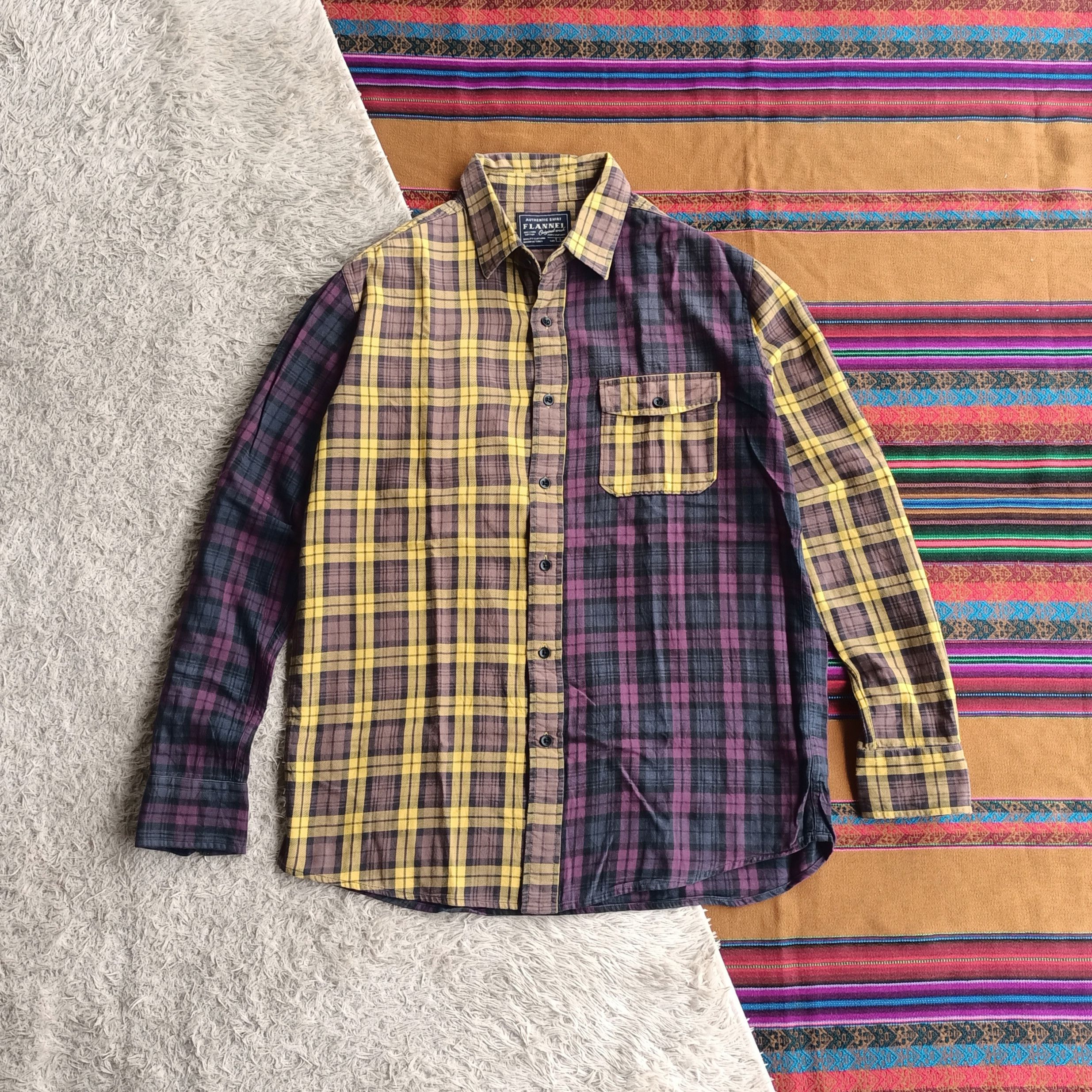 Uniqlo Vintage Uniqlo 2 cut collor faded flannel Size US L / EU 52-54 / 3 - 1 Thumbnail