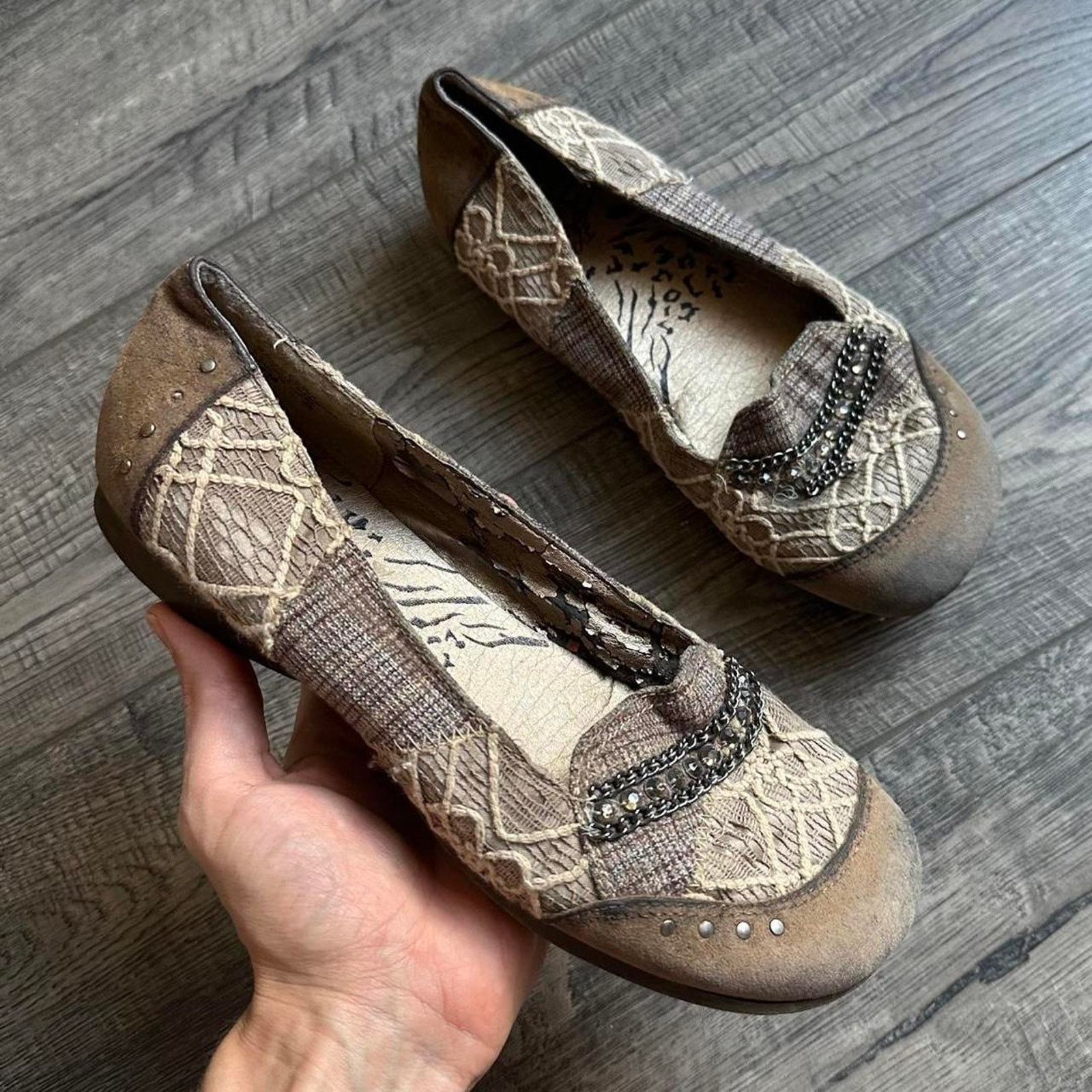 BKE × Vintage Vintage Y2K 00s BKE Plaid Studded Chain Plaid Flats Slip Ons Size US 8.5 / IT 38.5 - 1 Thumbnail