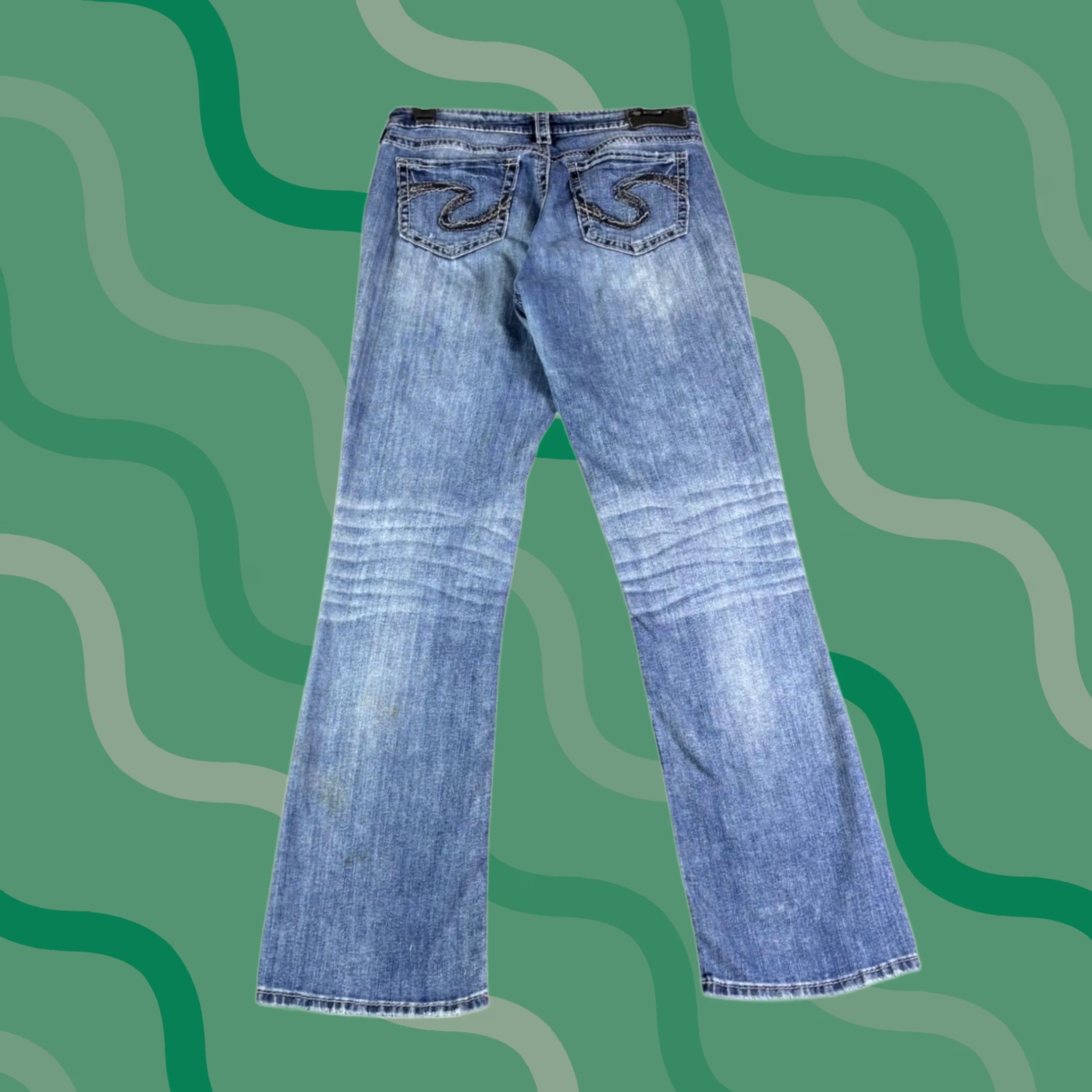 Silver Jeans Co. Silver Jeans Co Suki High Slim Boot Blue 28x33 Denim Jeans Womens Vintage Style Stretch Pockets 5-Pocket Design Size 28" / US 6 / IT 42 - 1 Thumbnail
