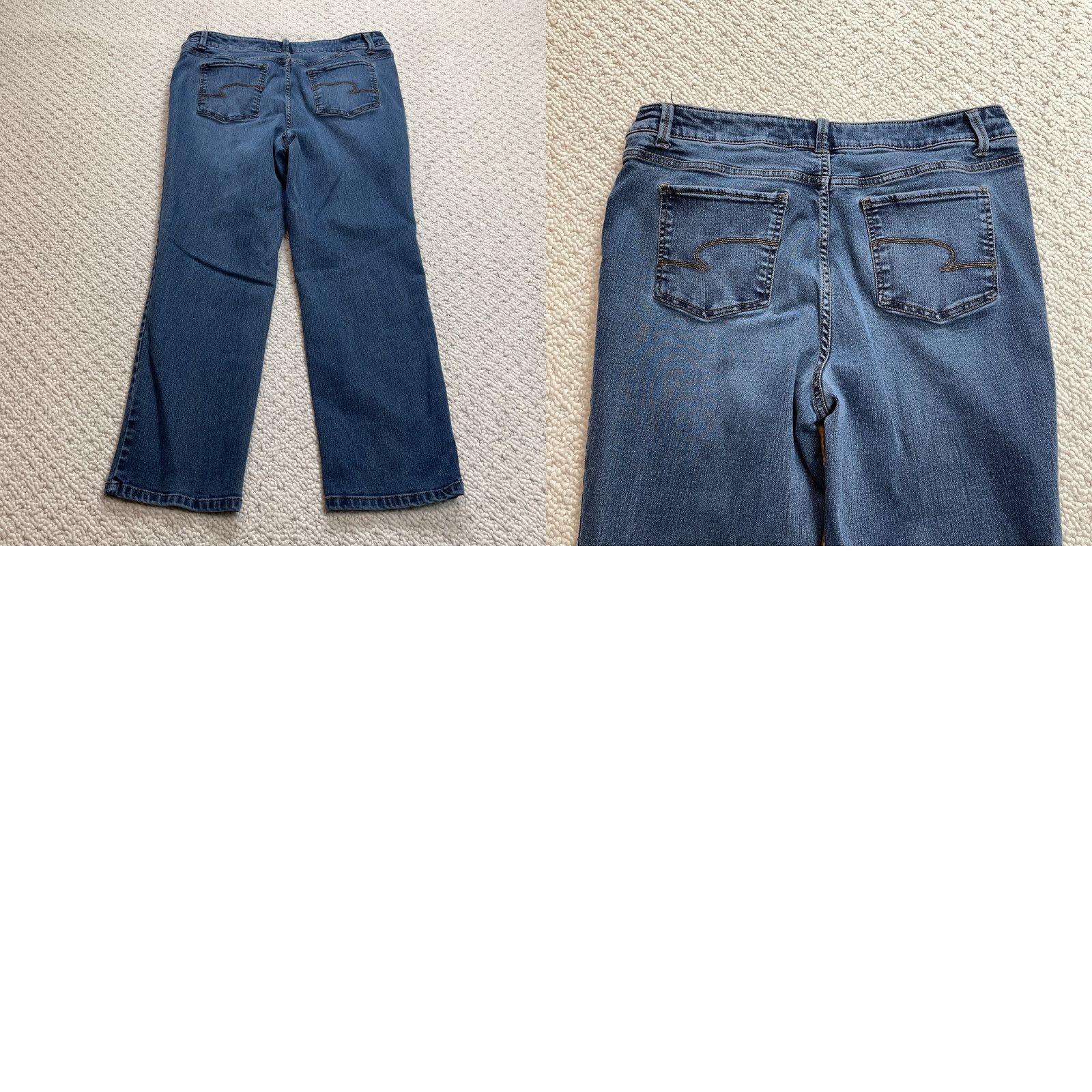 Vintage Time and Tru Jeans Womens 16 Blue Denim Dark Wash Straight Leg Stretch 35x26 Size 38" / US 16 / IT 52 - 9 Thumbnail