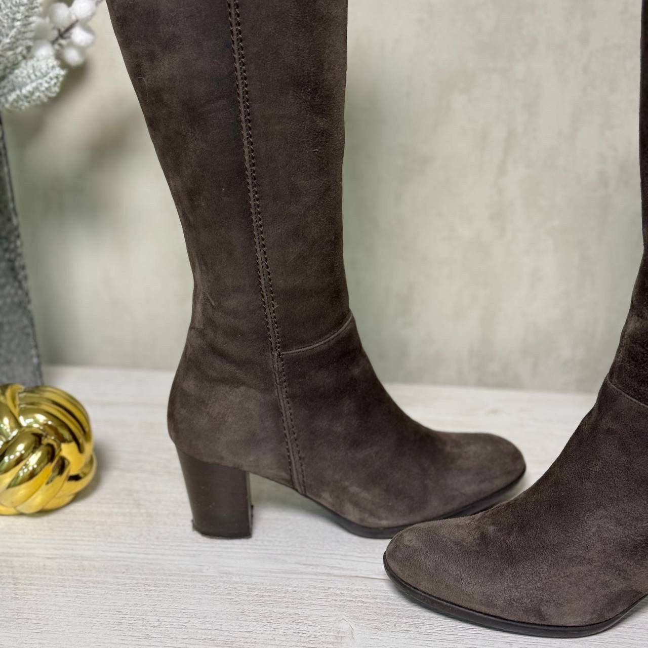 20471120 Lamica brown suede boots, size 36, 6 cm heel Size US 6 / IT 36 - 9 Thumbnail