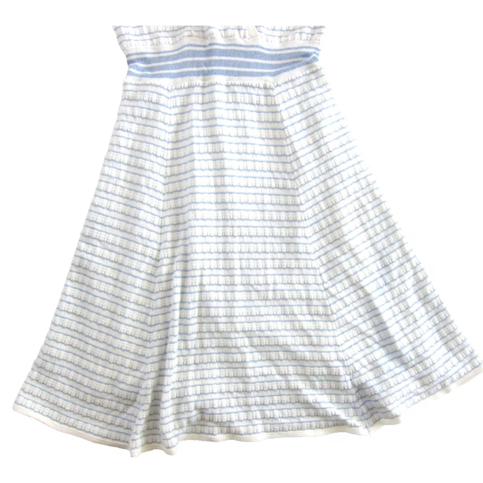 Vintage Lili Sidonio Blue White Sparkle Striped Sleeveless Stretch Knitted Tank Dress M Size M / US 6-8 / IT 42-44 - 5 Thumbnail