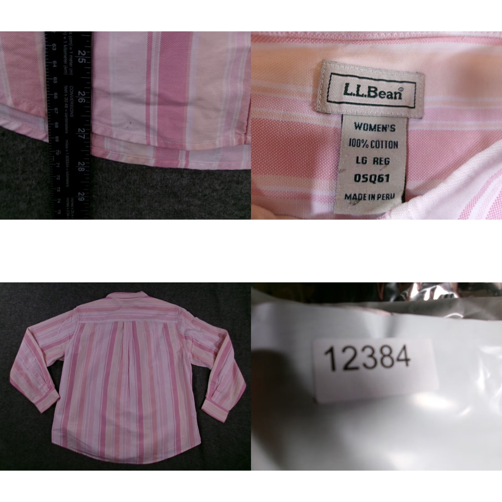 Vintage L.L. Bean Button-Up Shirt Women Large Pink Striped Casual Long Sleeve Collared Bas e Layer Beach Classic 80s 90s Outdoor Workwear Size L / US 10 / IT 46 - 8 Thumbnail