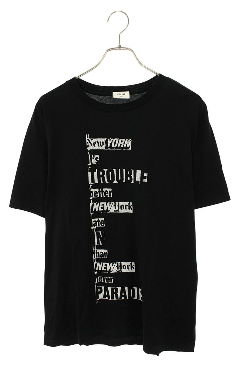 Celine × Hedi Slimane Invitation Labyrinth Logo Print Black T