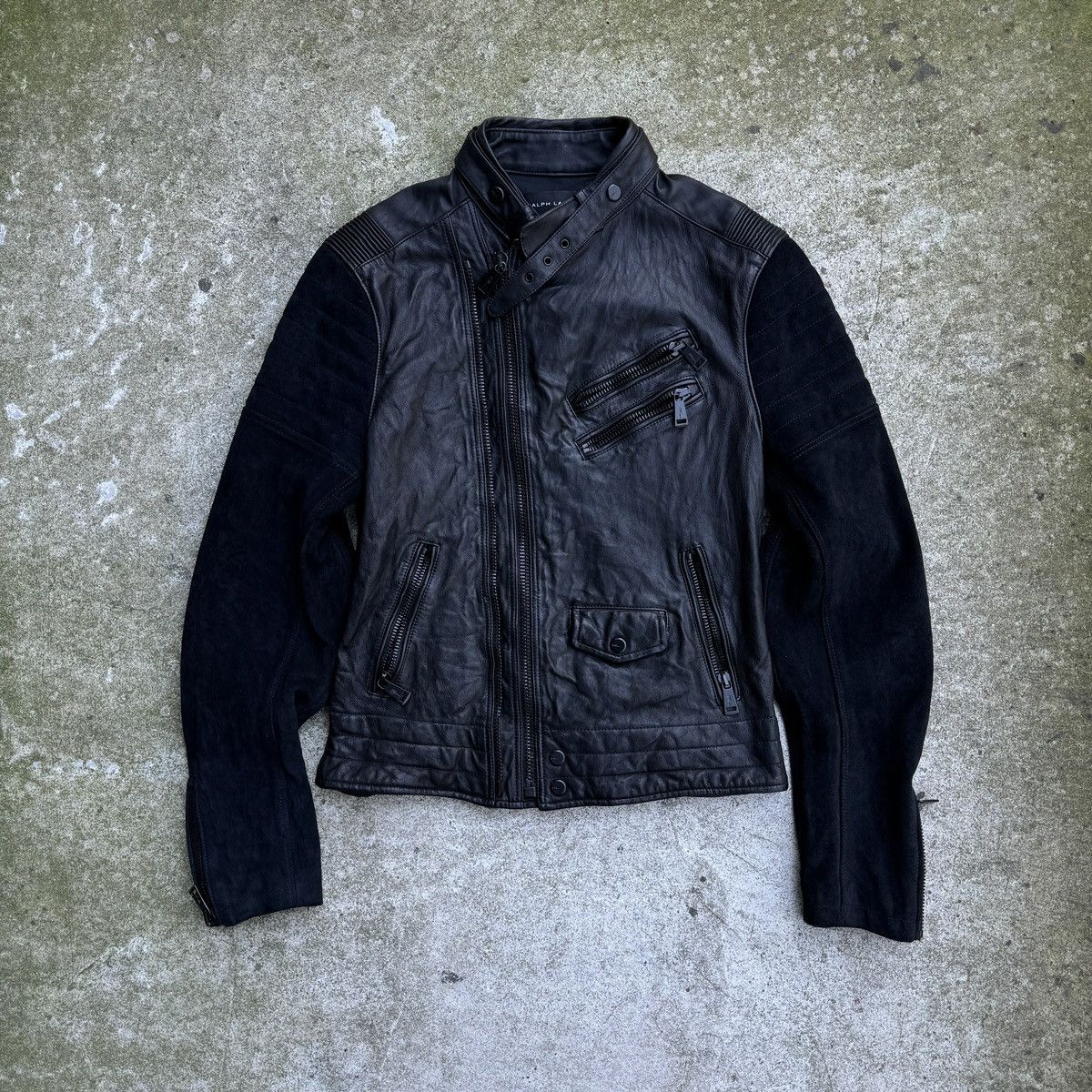 Ralph Lauren Ralph Lauren Black Label Leather Suede Moto Zip Jacket Size US S / EU 44-46 / 1 - 1 Thumbnail