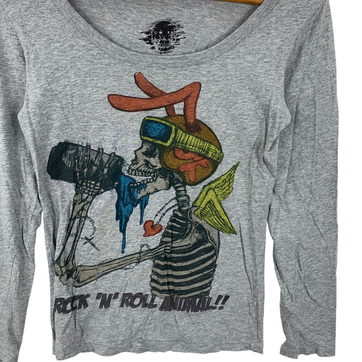 Other ROCK & ROLL ANIMAL Skull Bones Punk Graphic Tee Shirt Top Size XXS / US 00 / IT 34 - 5 Thumbnail