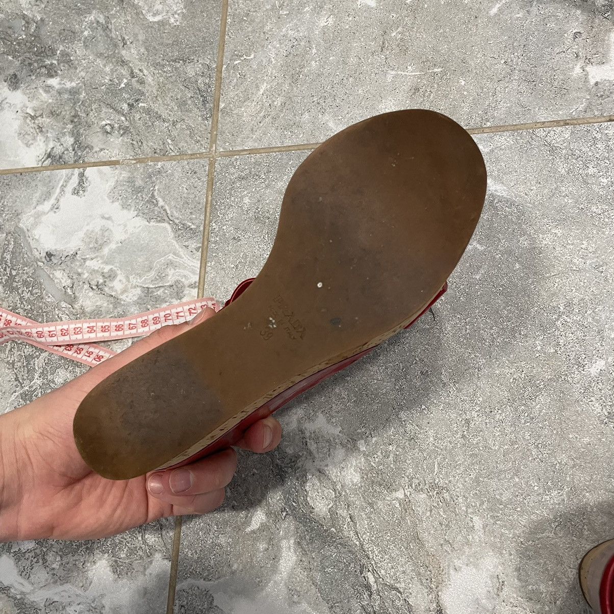 Prada × Vintage 39 PRADA Miu shoes Coral Pink Patent slip Slingback sandals Size US 9 / IT 39 - 2 Thumbnail