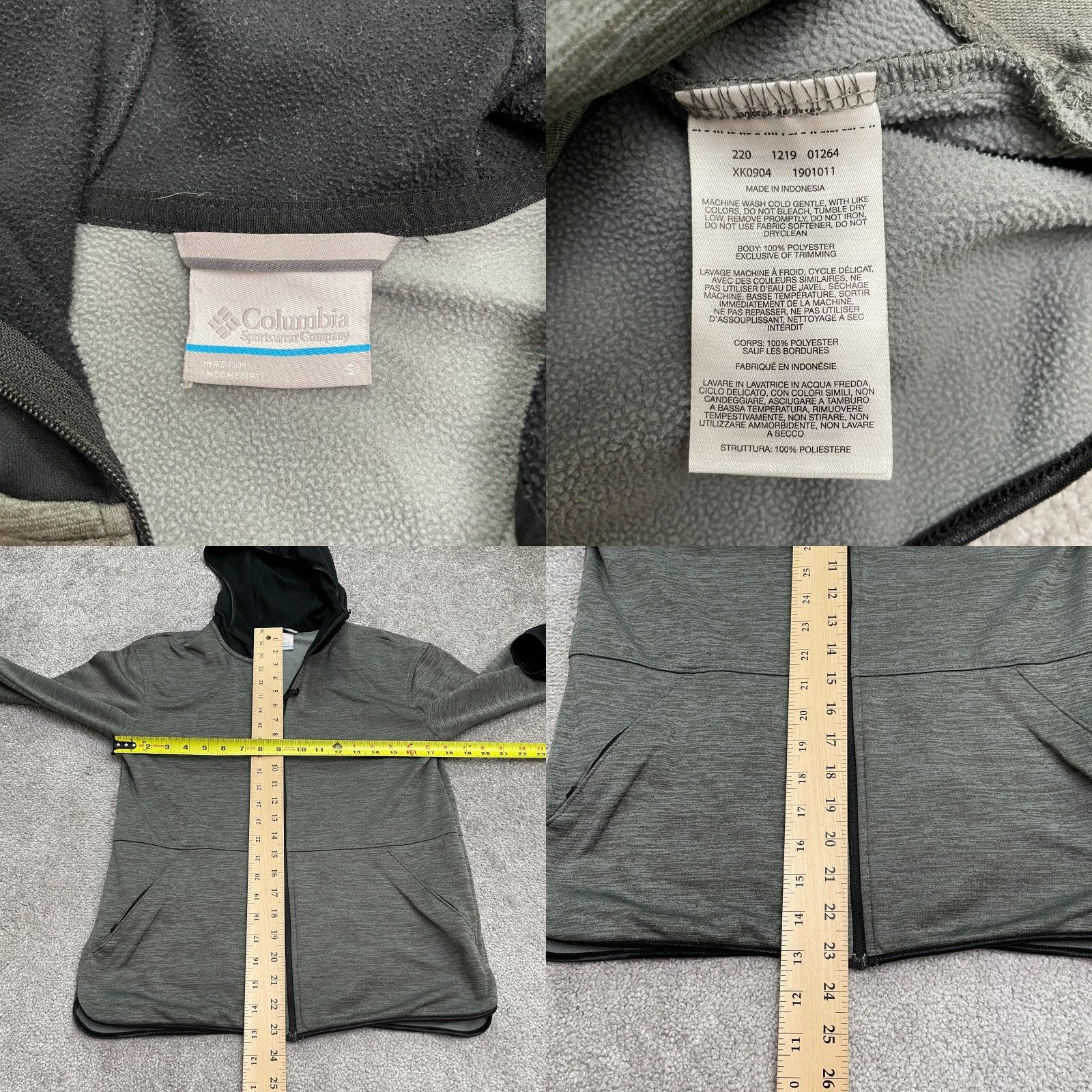 Vintage Columbia Hoodie Womens Adult Small Gray Full Zip Sweatshirt Thumbholes Size S / US 4 / IT 40 - 8 Thumbnail
