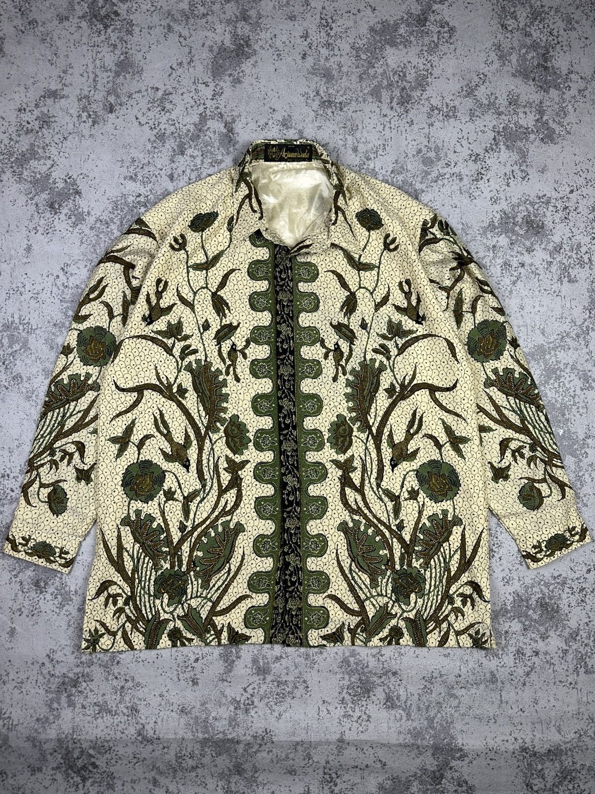 Designer Arjuna Weda Elegant Floral Batik Shirt Rare Size US XL / EU 56 / 4 - 1 Thumbnail