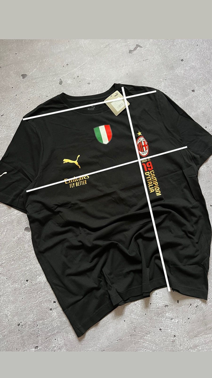 Puma AC Milan Scudetto 2022 T-Shirt Black Size XL New Size US XL / EU 56 / 4 - 12 Thumbnail
