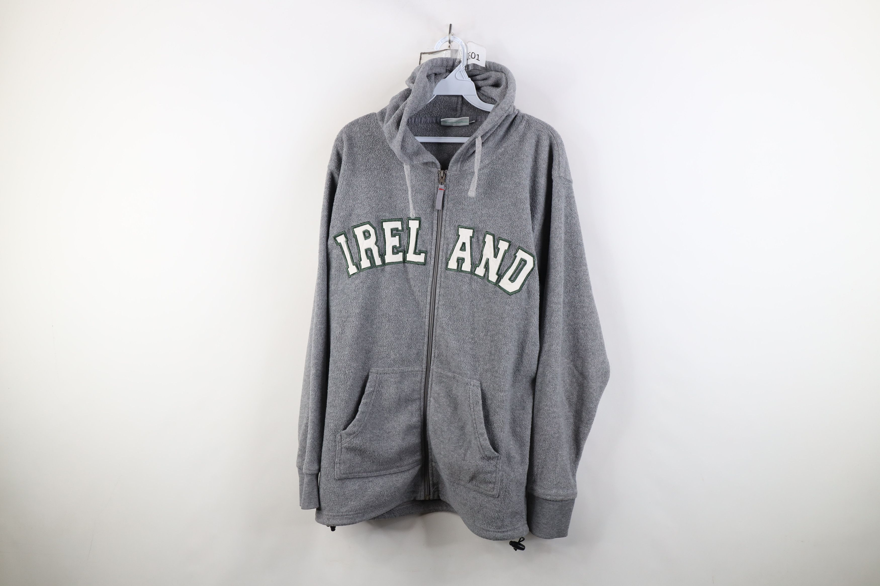 Vintage Vintage 90s Y2K Ireland Rugby Fleece Full Zip Hoodie Gray Size XL / US 12-14 / IT 48-50 - 1 Thumbnail