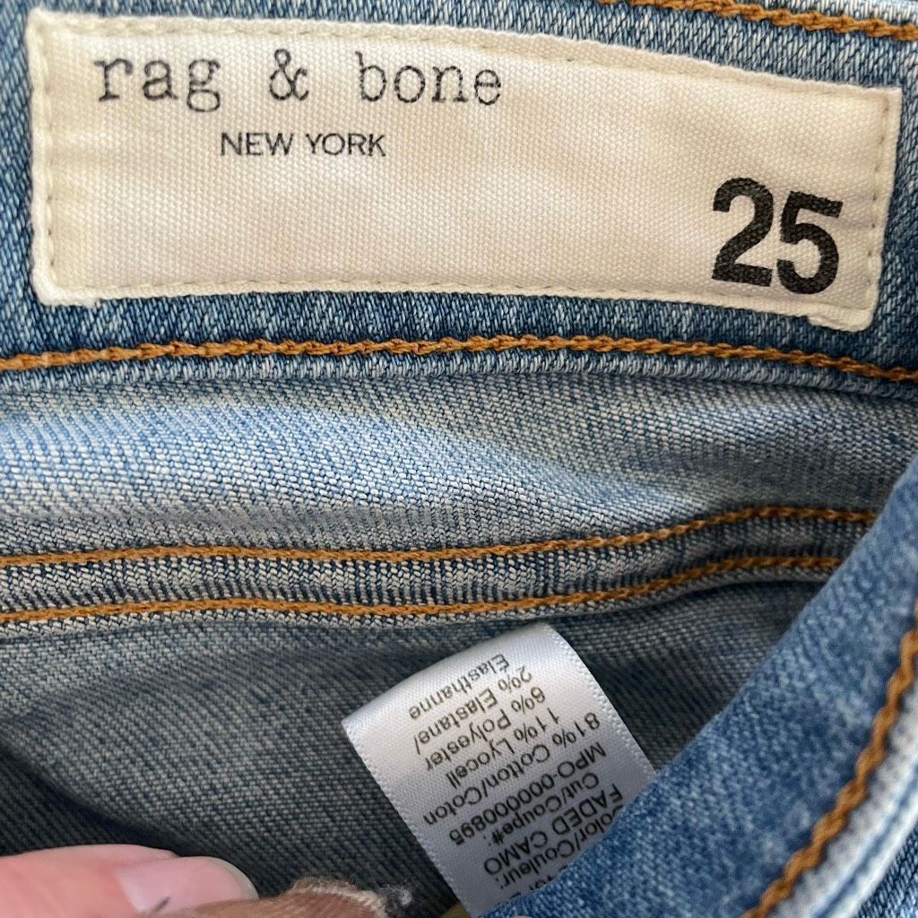 Rag & Bone Rag & Bone Cate Mid-Rise Faded Camo Ankle Skinny Leg Jean 25 Size 25" / US 0 / IT 36 - 9 Thumbnail