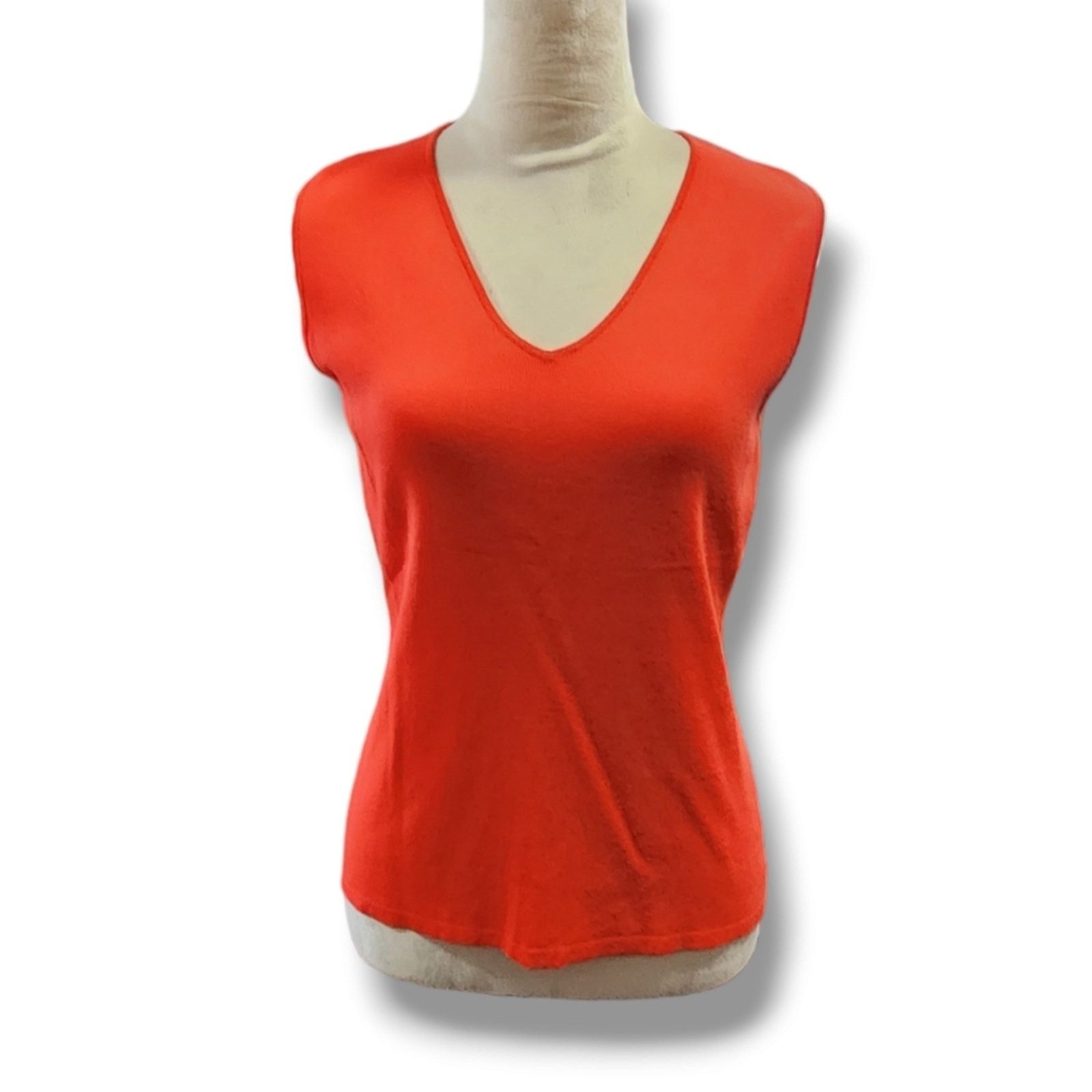 Vintage Chico's Design Vintage 80s Sleeveless Bright Red Fitted Top Size S / US 4 / IT 40 - 1 Thumbnail