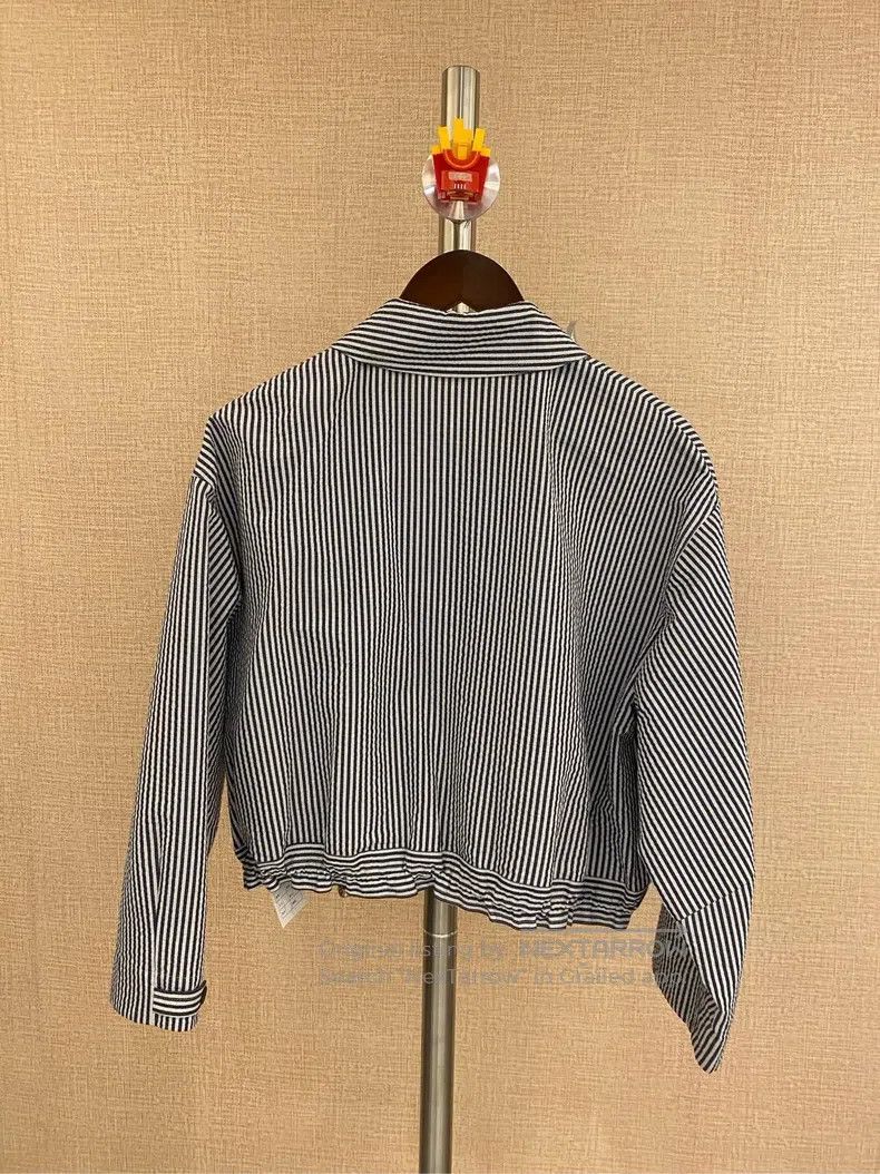Hermes Hermes Striped Lapel Casual Beach Jacket Coat, Blue-Grey Size XXS / US 00 / IT 34 - 2 Thumbnail