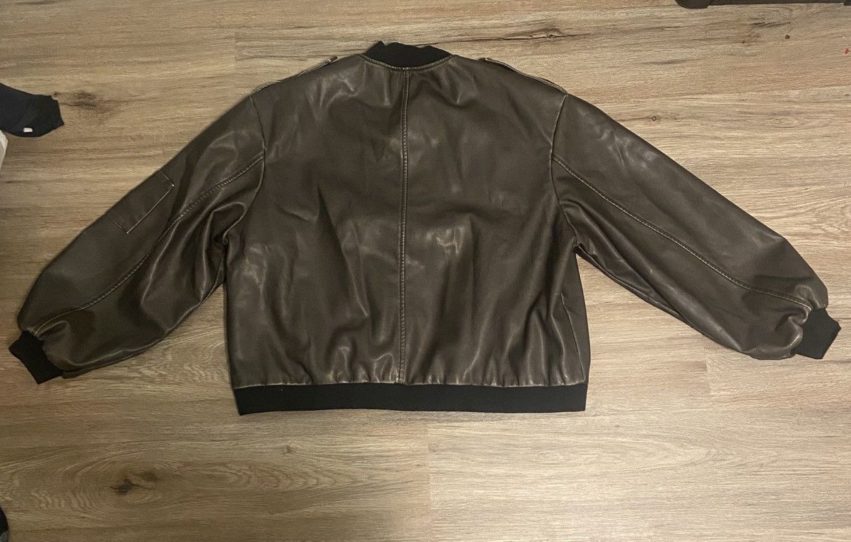 Other Edikted Grey Washed Leather Jacket Size XL / US 12-14 / IT 48-50 - 3 Thumbnail