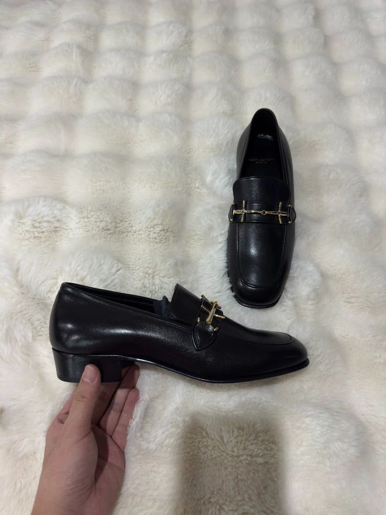 Saint Laurent Paris Saint laurent paris Black and gold loafers shoes 2506-Nexta Size US 8 / EU 41 - 1 Thumbnail