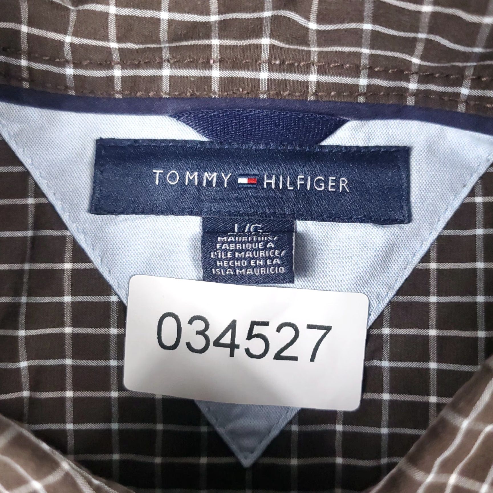 Tommy Hilfiger Tommy Hilfiger Shirt Mens Large Brown Check Button Up Long Sleeve Size US L / EU 52-54 / 3 - 6 Thumbnail