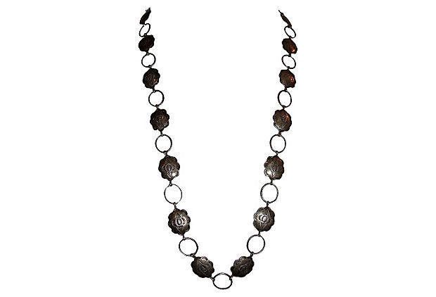 Designer Sterling Silver Concho Necklace Size ONE SIZE - 2 Thumbnail