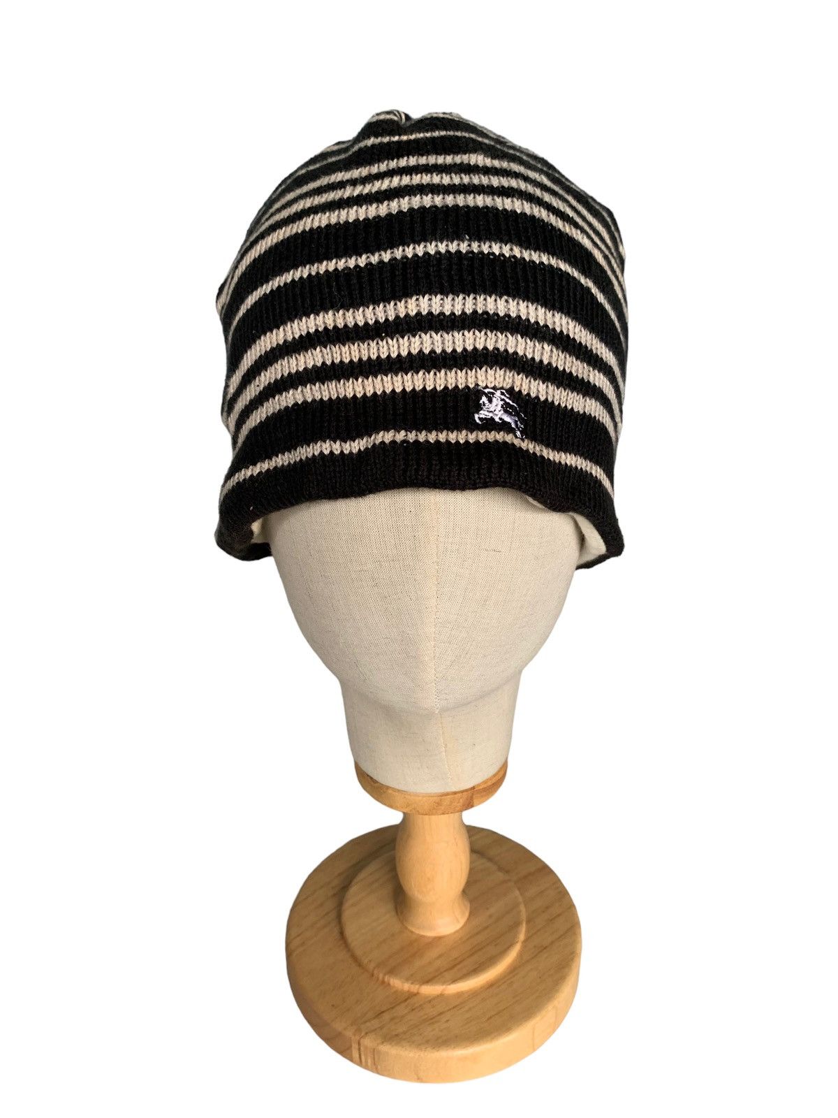 Burberry Burberrys Black Label Stripe Black And White Beanie Hats Size ONE SIZE - 1 Thumbnail